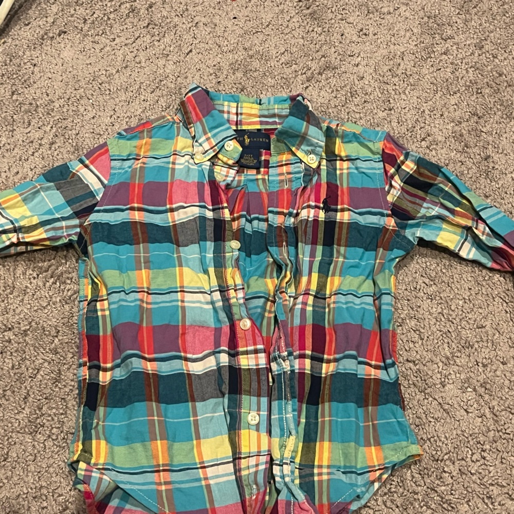 Ralph Lauren Multicolor Plaid Kids Button Down Shirt